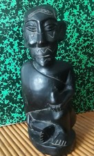 Statuette Sculptée en Ébène – Art Tribal Africain – Pièce Unique Vintage