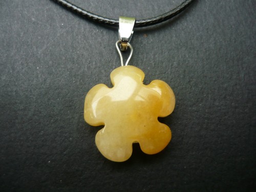 Pendentif fleur jade topaze - pendentif,