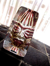 Renate Stock-Paulsson Sea Kosta Glass Sculpture Mask from the  Moai series 1990