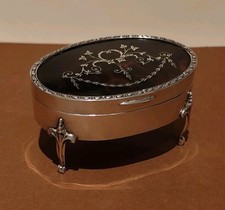 Petit coffret à Bijoux en argent massif, poinçons Grande-Bretagne