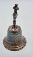 Clochette De Service Métal Argenté Décorée Rinceaux Art De La Table 1900