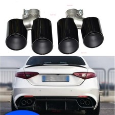 For Alfa Romeo Giulia 2017-2021 titanium Rear Exhaust Muffler Pipe Tips black