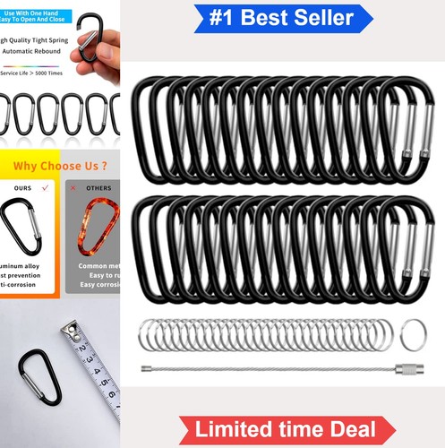 Aluminum carabiner clips 2 - 30,