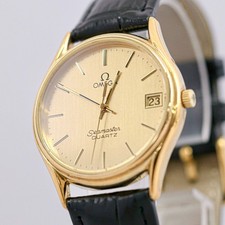 **NEAR MINT** Vintage OMEGA Seamaster Cal.1337 Quartz Push Crown Gold 33mm Men's