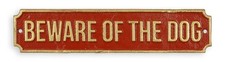 Une plaque en fonte « Attention au chien » réplique design rétro décoration