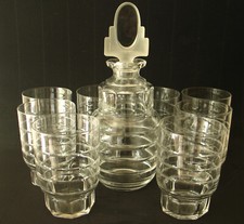 Val Saint Lambert, service Manhattan art déco cristal taillé, Charles Graffart.