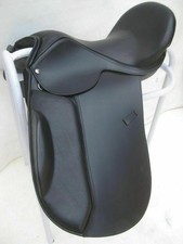 Selle de cheval en cuir noir sans arbres / contact étroit taille 18"