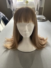 Brun mixte blond perruque pour femme usage quotidien cheveux avec une frange