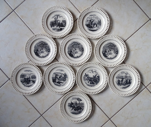 Assiettes faience longwy - 10,
