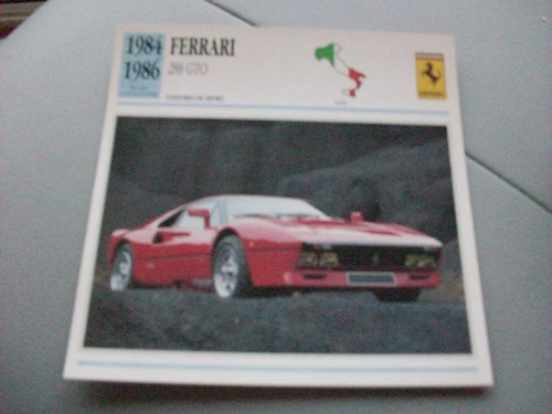 Carte fiche auto ferrari 288 - auto,