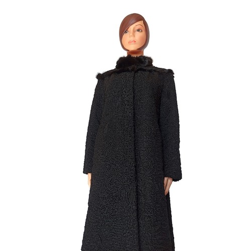 Manteau noir astrakan - manteau,