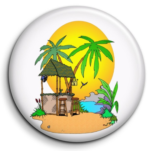 Tiki bar badge 38mm - tiki, 2