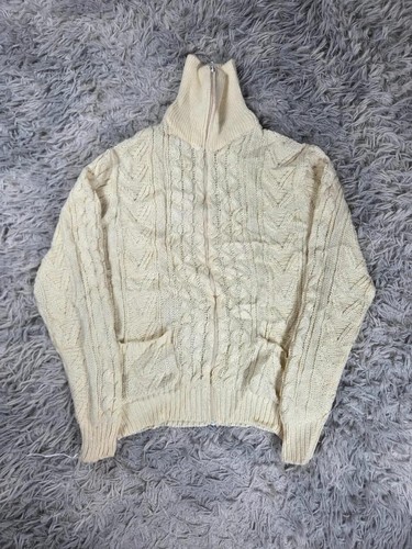 Pull zippé vintage torsadé