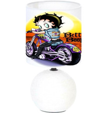 Lampe de chevet en Céramique blanche Personnage Betty Boop.