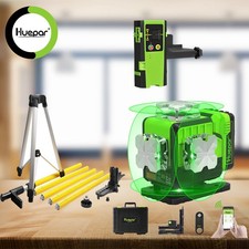 Niveau laser vert autonivelant Huepar 16 lignes + détecteur + trépied de 3,7 m