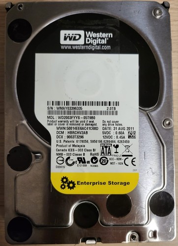 Hdd 2to western - digital, 3.5"