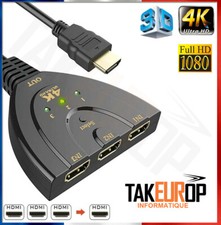 Commutateur 3 Ports HDMI 4K Switch Répartiteur Splitter Multiprise Universel TV