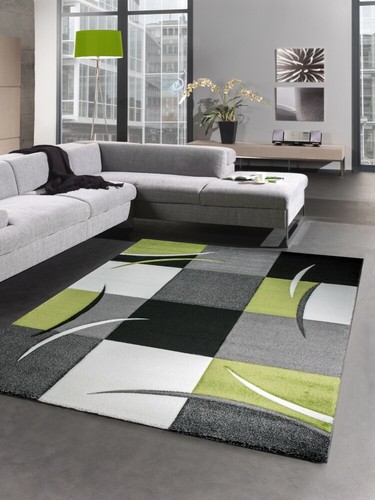 Désigner tapis karo vert - , gris