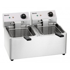 Friteuse inox double 2 x 8
