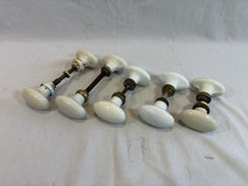 antique porcelain and brass door handle, the set of 10...5mm square...