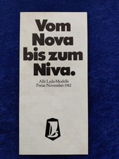 Lada Nova 1500 S 1200 S Niva price list 11.1982