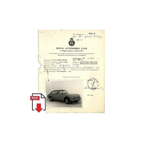 1970 mgb form of - gt,