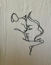 Art Mural Femme et le Chat -