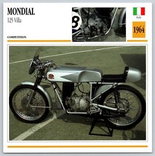 Mondial 125 Villa 1964 Italy Edito Service Atlas Motorcycle Card