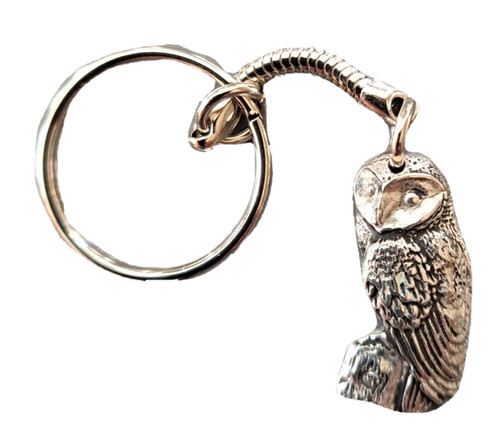 Porte clés étain barn owl - barn,