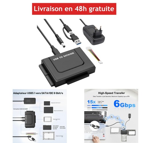 Adaptateur disque dur - usb, 3.1