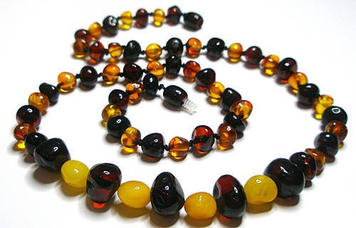 Collier ambre - ambre, )