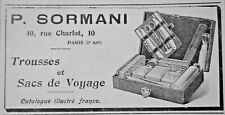1910 P.SORMANI PRESS ADVERTISING TRAVEL KITS & BAGS - ADVERTISING