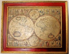 Cadre planisphère vintage