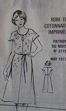 FASHION SEWING COTTON PRINT DRESS SIZE 40-48 PATTERN FASHIONS & WORKS 1977