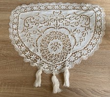 Antique small curtain, Richelieu embroidery, lace - 50 cm x 39 cm