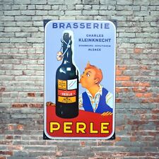 Plaque émaillée BIERE PERLE