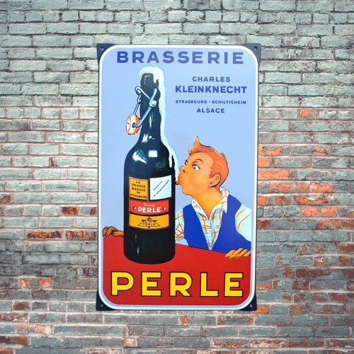 Plaque émaillée biere perle - plaque,