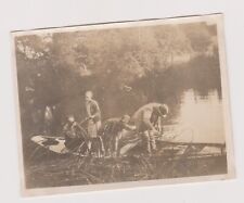 Antique Photo ?️ Fishing Boat 1930s Drunk Rod Net Retro River Vintage