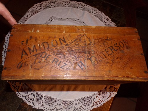 Ancienne boite bois amidon - boite, en