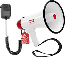 Pyle Megaphone Speaker Bullhorn PA, Built-in Siren Rechargeable Battery Auxi...