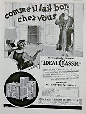 ADVERTISEMENT 1932 IDEAL CENTRAL HEATING CLASSIC C° NATIONALE DES RADIATEURS
