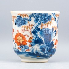 Antique Chinese Porcelain Tea Cup Imari Gilt Red Qing Kangxi Period 18th Century