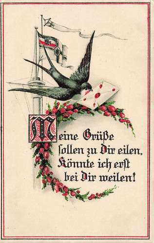 Carte postale avec pigeon