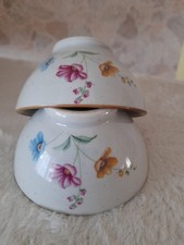2 Anciens Petits Bols Chinois À Fleurs en Faïence - Vintage