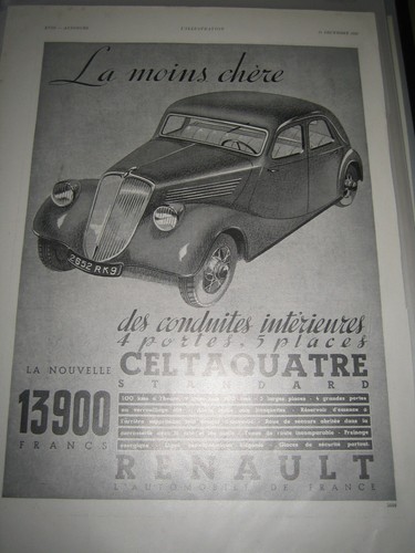 Publicité ancienne automobile
