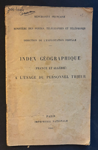 Rare index geographique a - ★,