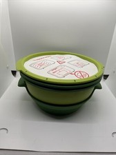 Tupperware 101 MicroGourmet Smart Steamer Microwave Multi Cooker  Green Preowned