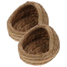 Lot de 2 nids d'oiseaux en paille de 20 cm, cage d'élevage pour