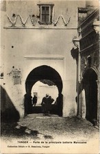 Old postcard AK MOROCCO TANGIER Gate of the Main Moroccan Battery (1359337)