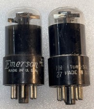 Matched Pair Tung Sol 6SN7GT Black Glass Oval Plate “black Beauty” Tubes AT1000